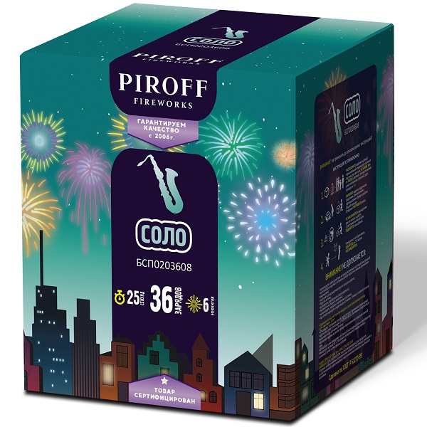 Фейерверк Соло 36*0.8 Пирофф БСП0803608