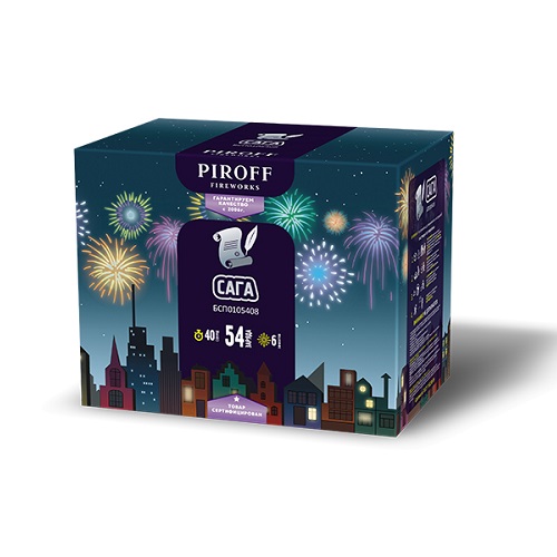 Фейерверк Сага 0.8*54 Пирофф БСП0305408