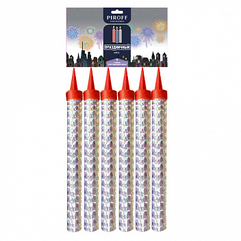 Фонтан настольный Праздничный - серебро 6шт Пирофф НФ31