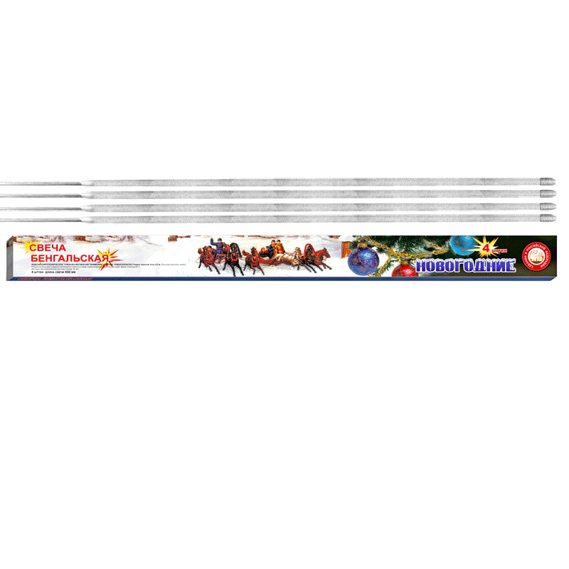 Бенгальская свеча Новогодние 650 мм 3 шт УПЗ ЧЛ-650-3Н