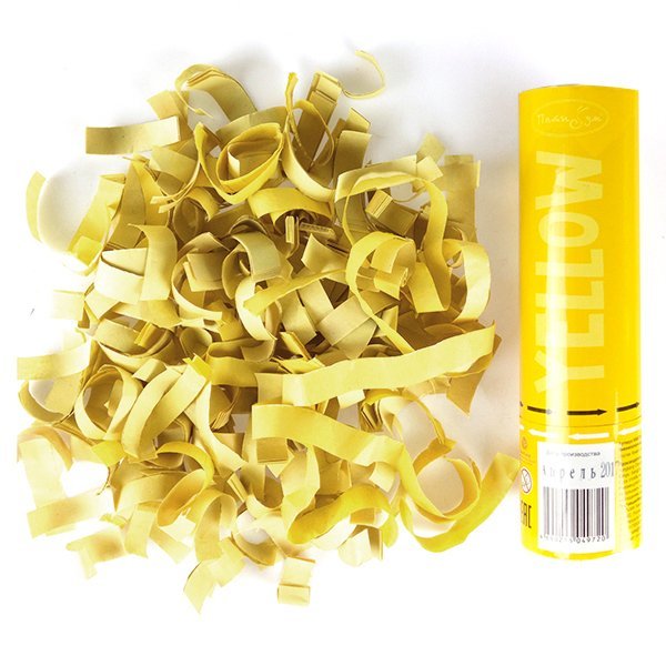 Пневмохлопушка Желтое конфетти 20 см 1 шт 6049720