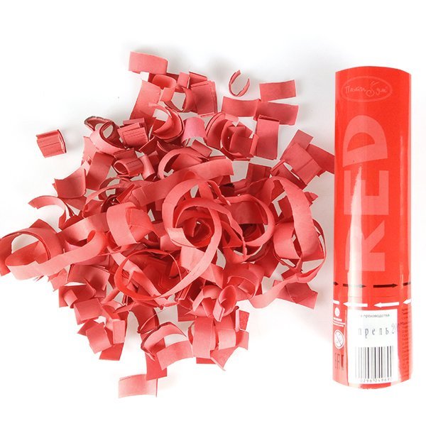 Пневмохлопушка Красное конфетти 20 см 1 шт 6049690