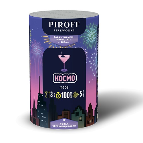 Пиротехнический фонтан «Космо» 3 м 100 секунд Пирофф Ф203