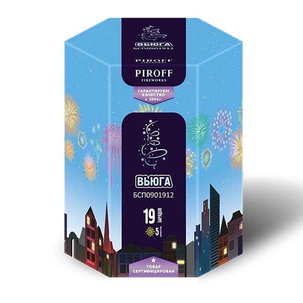 Фейерверк Вьюга 1.2*19 Пирофф БСП0901912