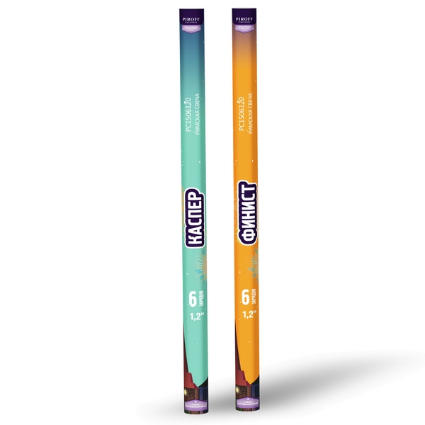 Римская свеча Каспер/Финист 1.2*6 1шт Пирофф РС1506120