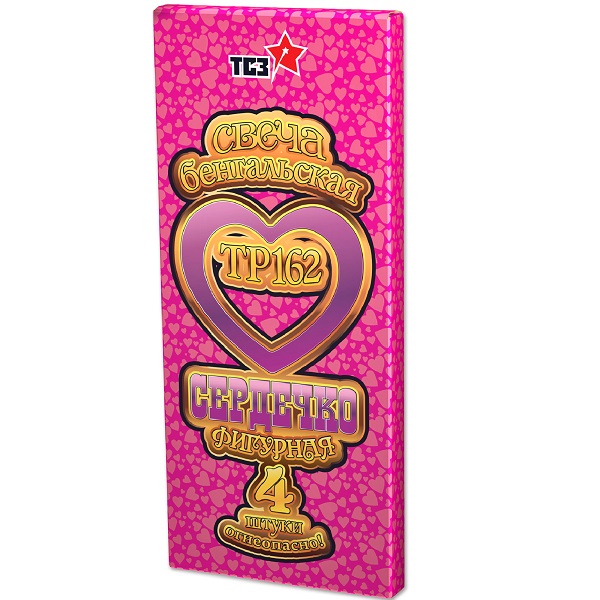Свеча бенгальская Сердечко 275мм по 2шт в уп ТСЗ ТР162