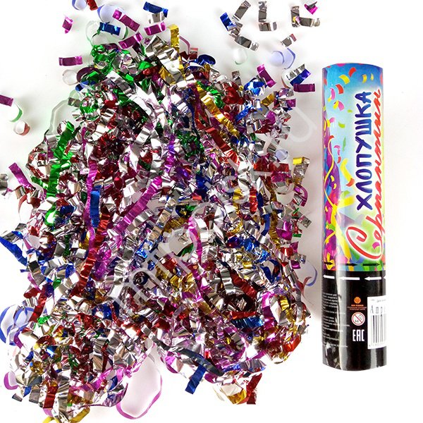 Пневмохлопушка Серпантин фольгированный 20 см Arts&Crafts 6049744