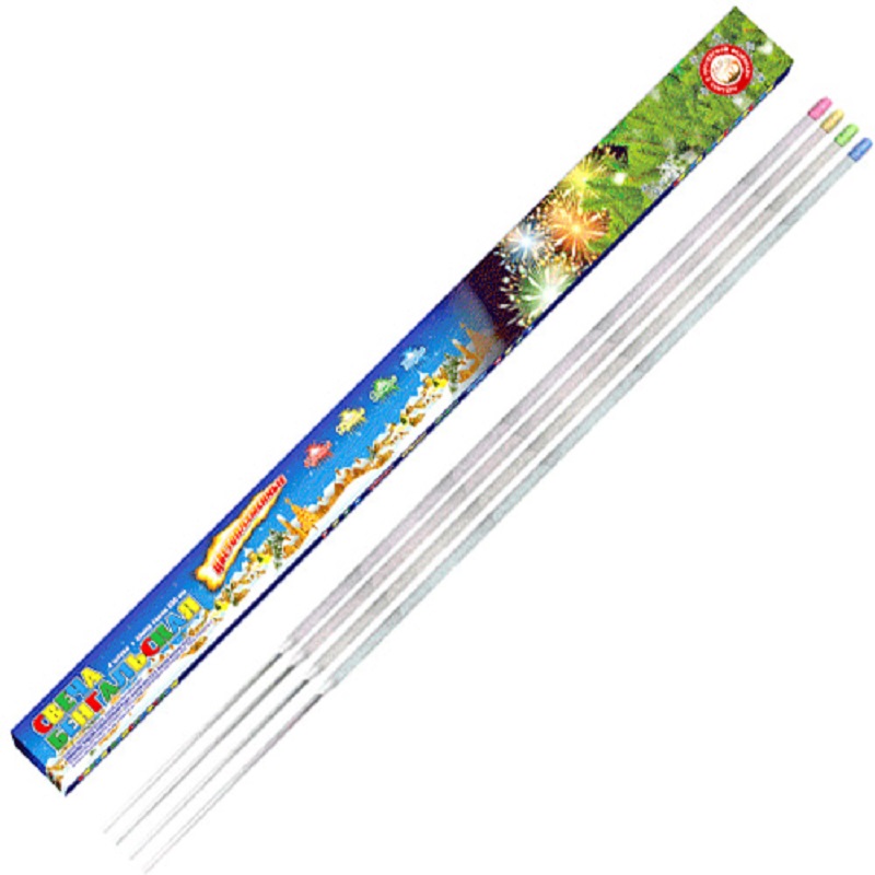 Бенгальская свеча 650 мм Цветопламенные 4 шт. красн желт зелен УПЗ ЧЛ-650-4цвет